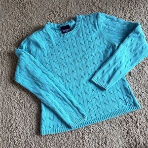 Polo Ralph Lauren Cable Knit Sweater – Turquoise | Kids L (Fits Petite S)